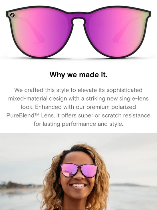 Blenders Polarized PureBlend Sunglasses, North Park X2, Rose Theater II